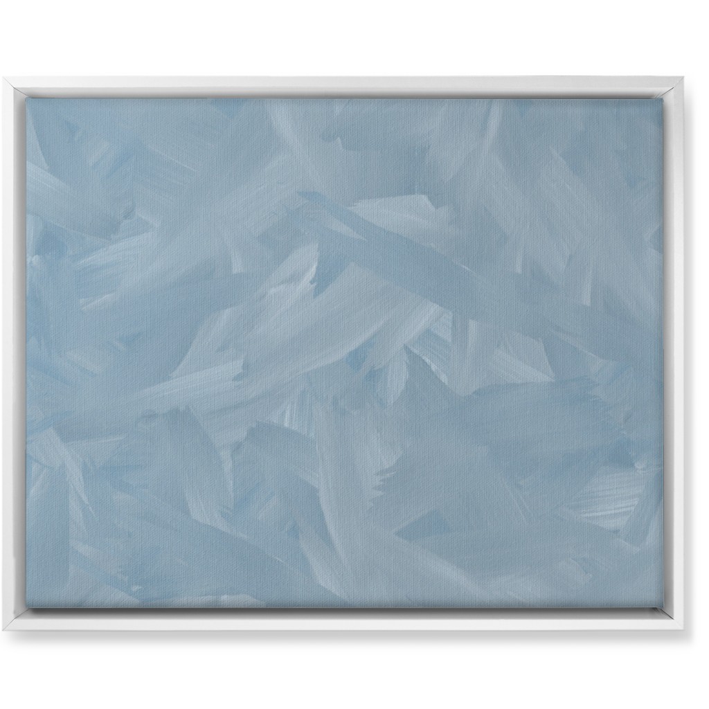 Brushstroke Wash - Light Blue Wall Art, White, Single piece, Canvas, 16x20, Blue, True Blue