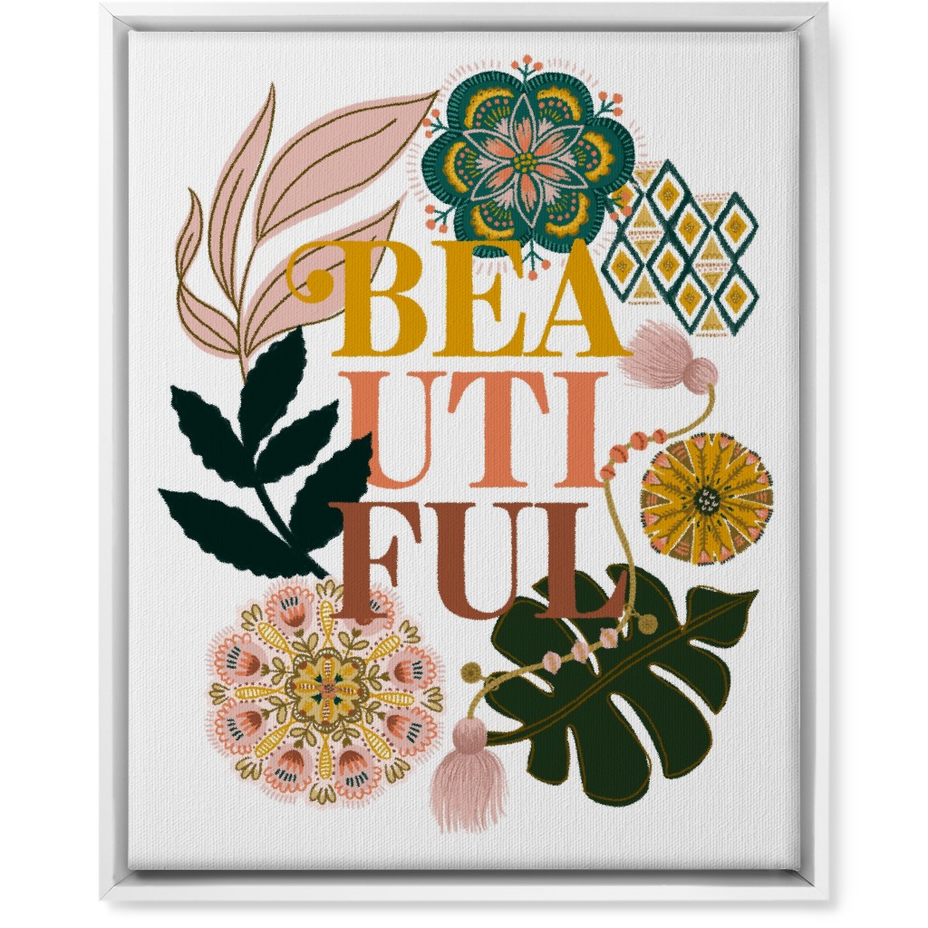 Boho Beauty - Multi Botanical Wall Art, White, Single piece, Canvas, 16x20, Multicolor