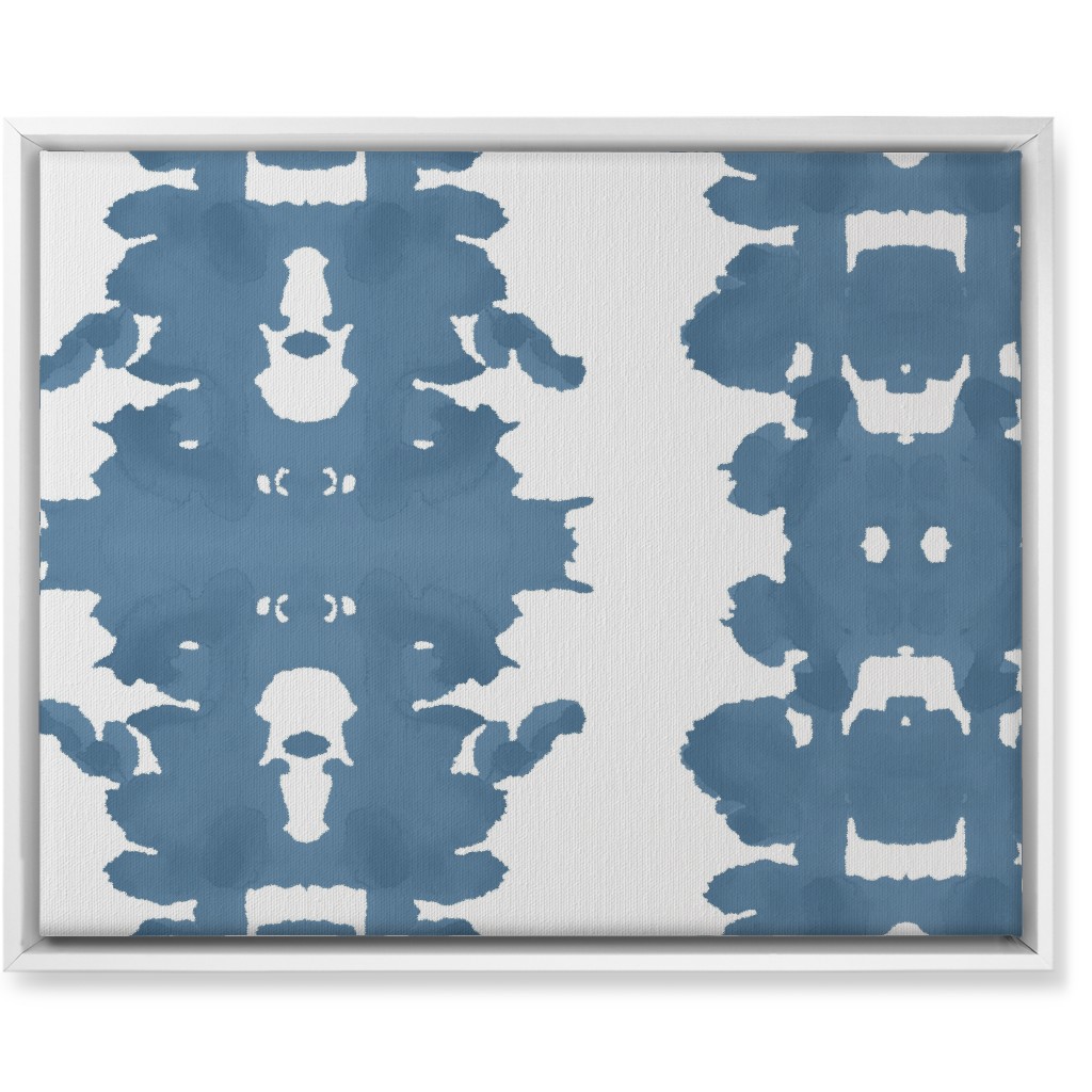 Double Inkblot - Blue Wall Art, White, Single piece, Canvas, 16x20, Blue, True Blue