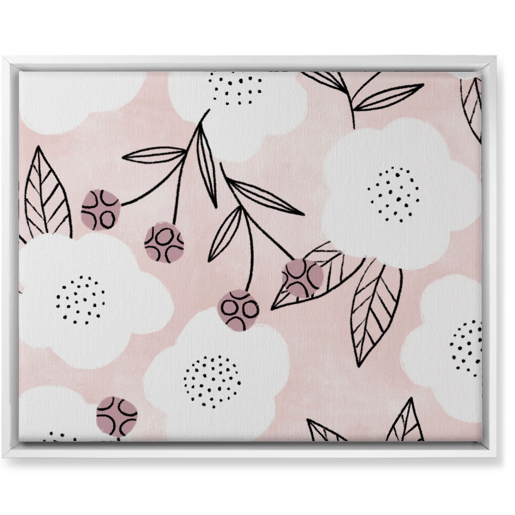 Pink Floral Canvas Wall Art