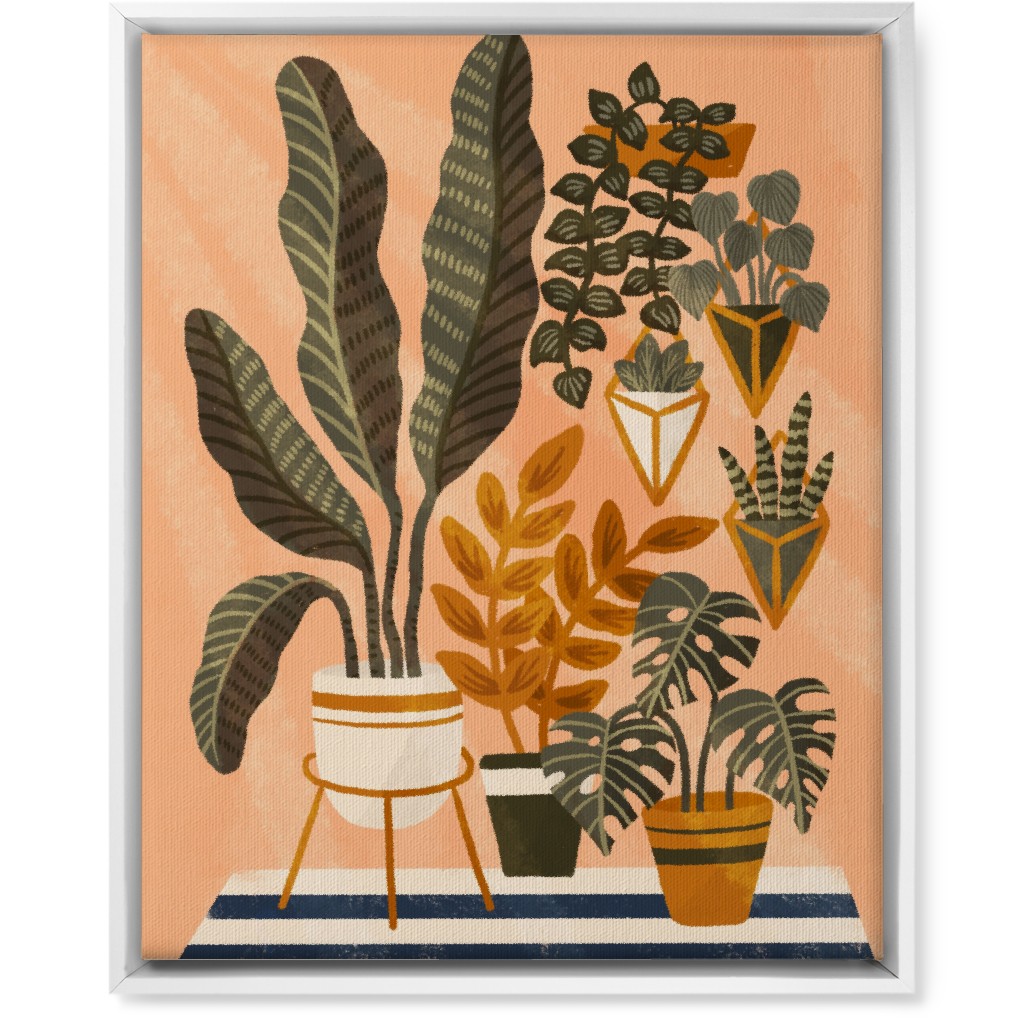 Cozy Home Jungle - Pink Wall Art, White, Single piece, Canvas, 16x20, Pink