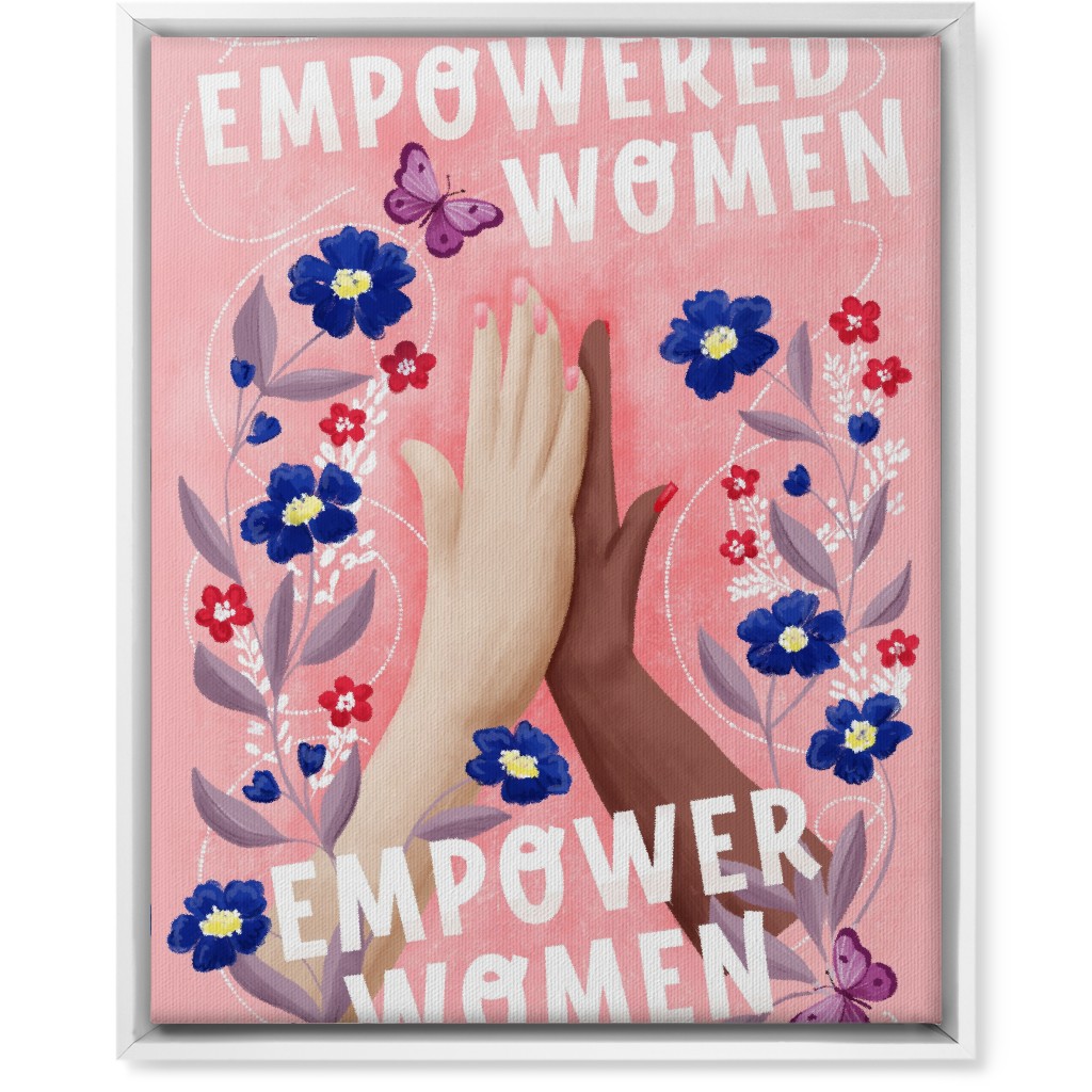 Empowered Women Empower Women - Pink Wall Art, White, Single piece, Canvas, 16x20, Pink, Bright Pink