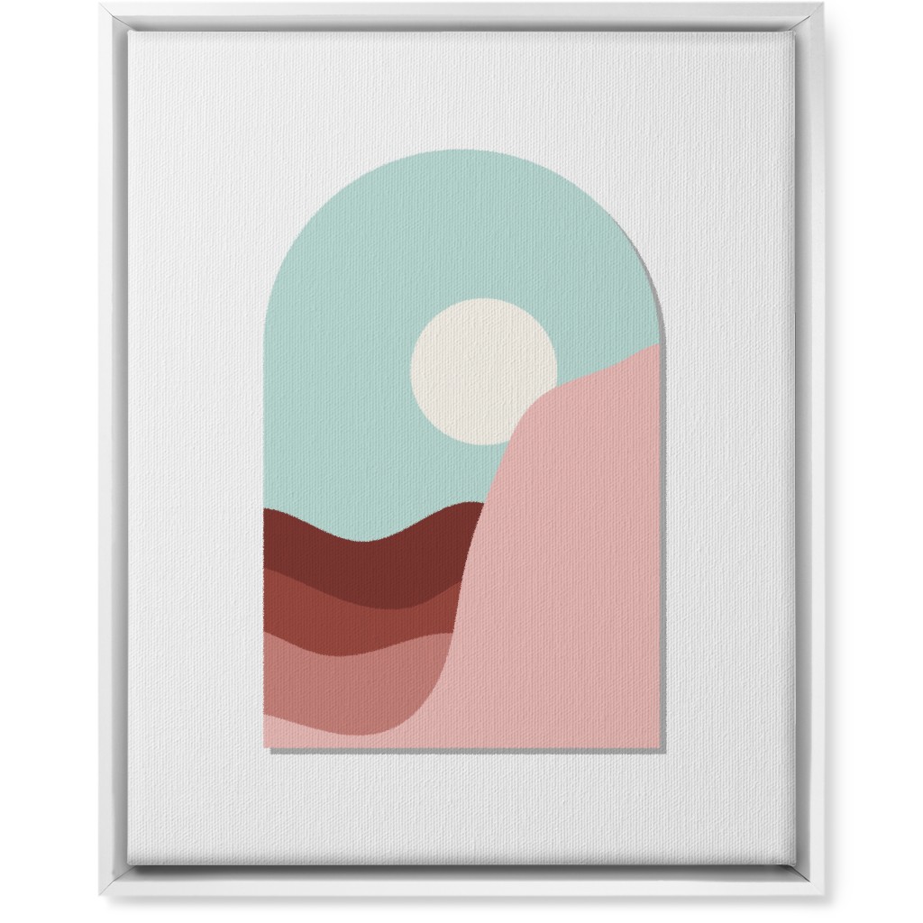 Abstract Desert Landscape in Window Daylight Wall Art, White, Single piece, Canvas, 16x20, Multicolor, Rain