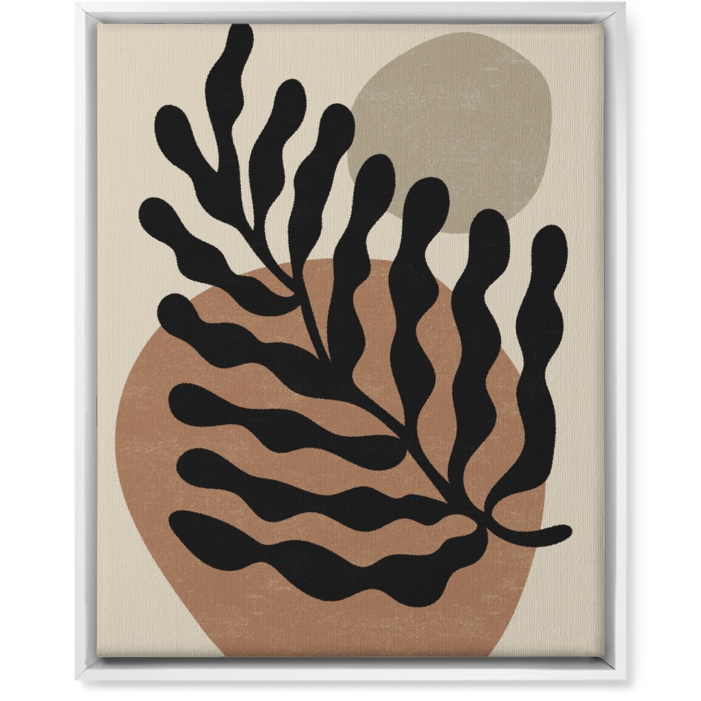 Abstract Leaf - Neutral Wall Art, White, Single piece, Canvas, 16x20, Beige, Pearl