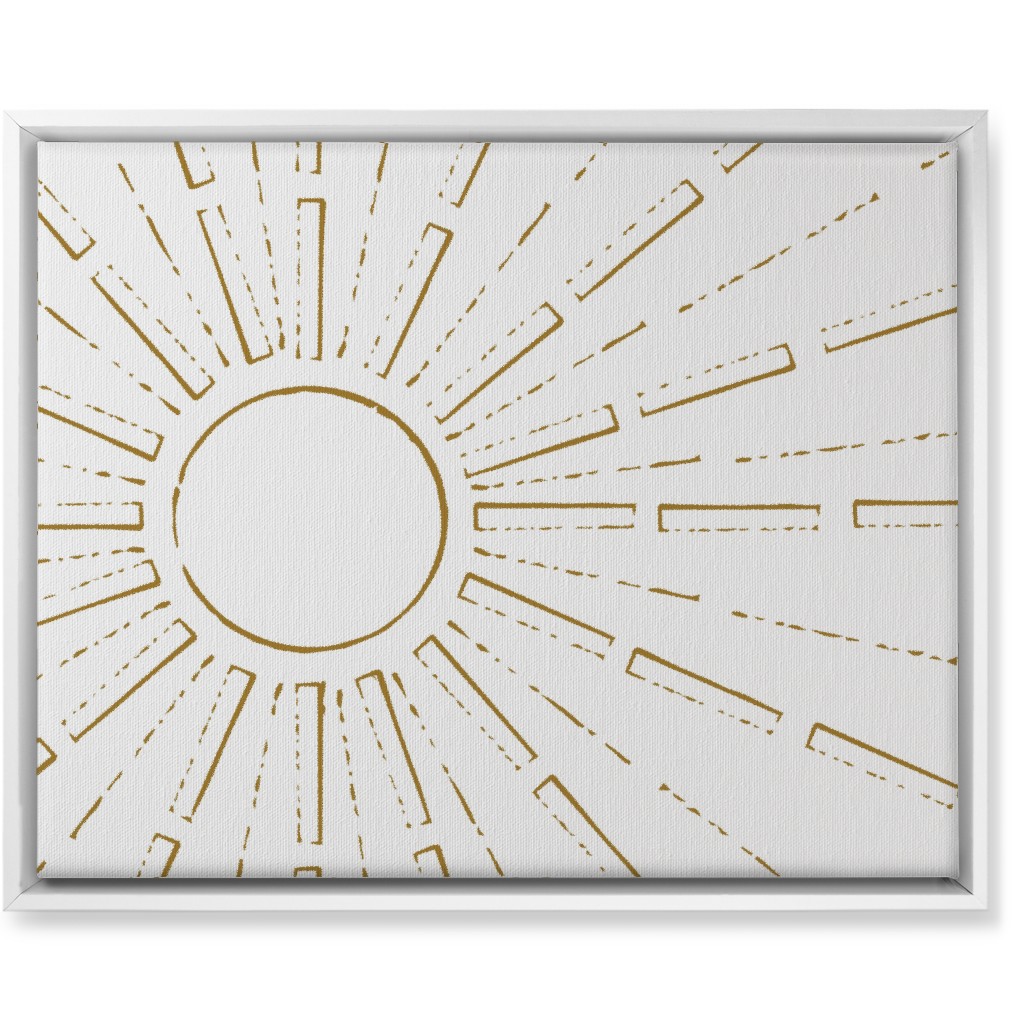 Midcentury Sunburst Wall Art, White, Single piece, Canvas, 16x20, White, White