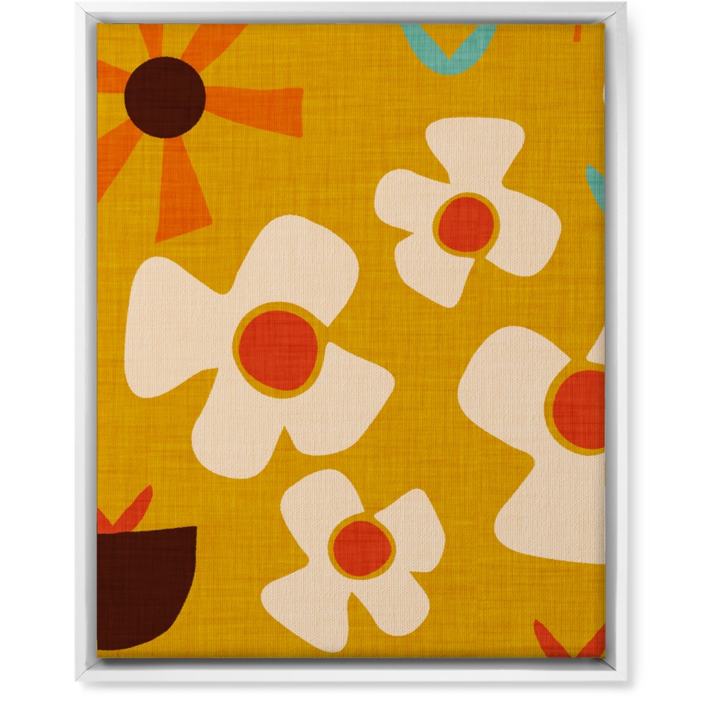 Groovy Flowers Wall Art, White, Single piece, Canvas, 16x20, Multicolor, Amber