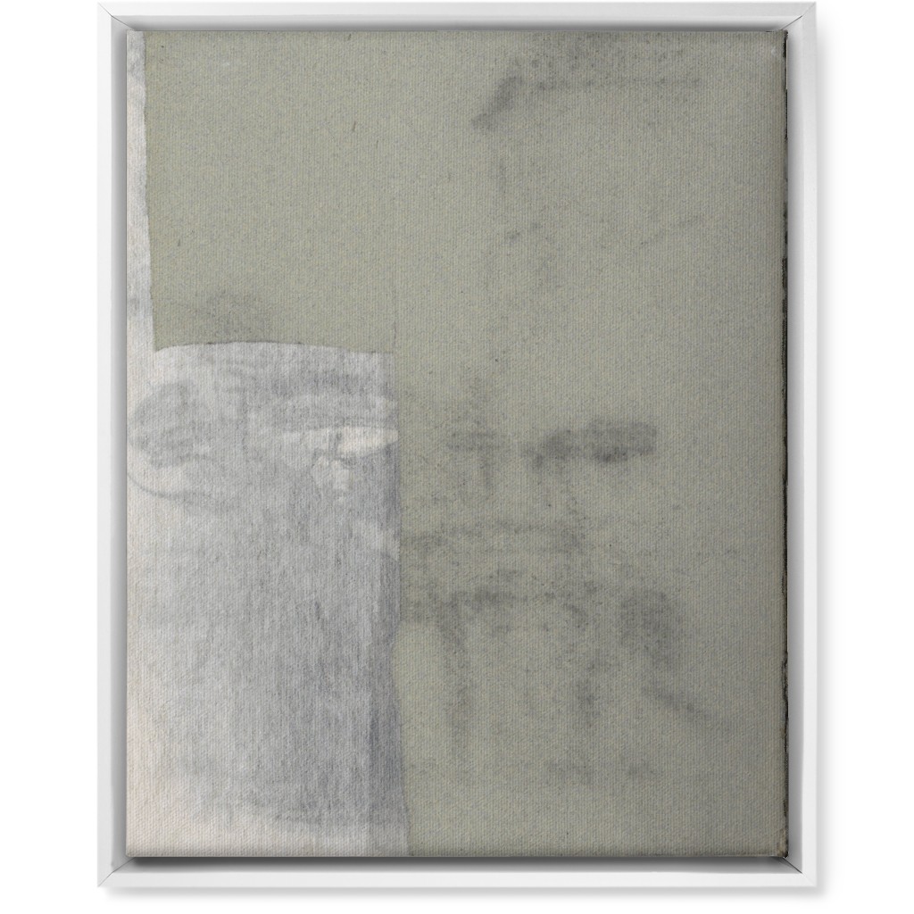 Left Graphite Diptych Wall Art, White, Single piece, Canvas, 16x20, Gray