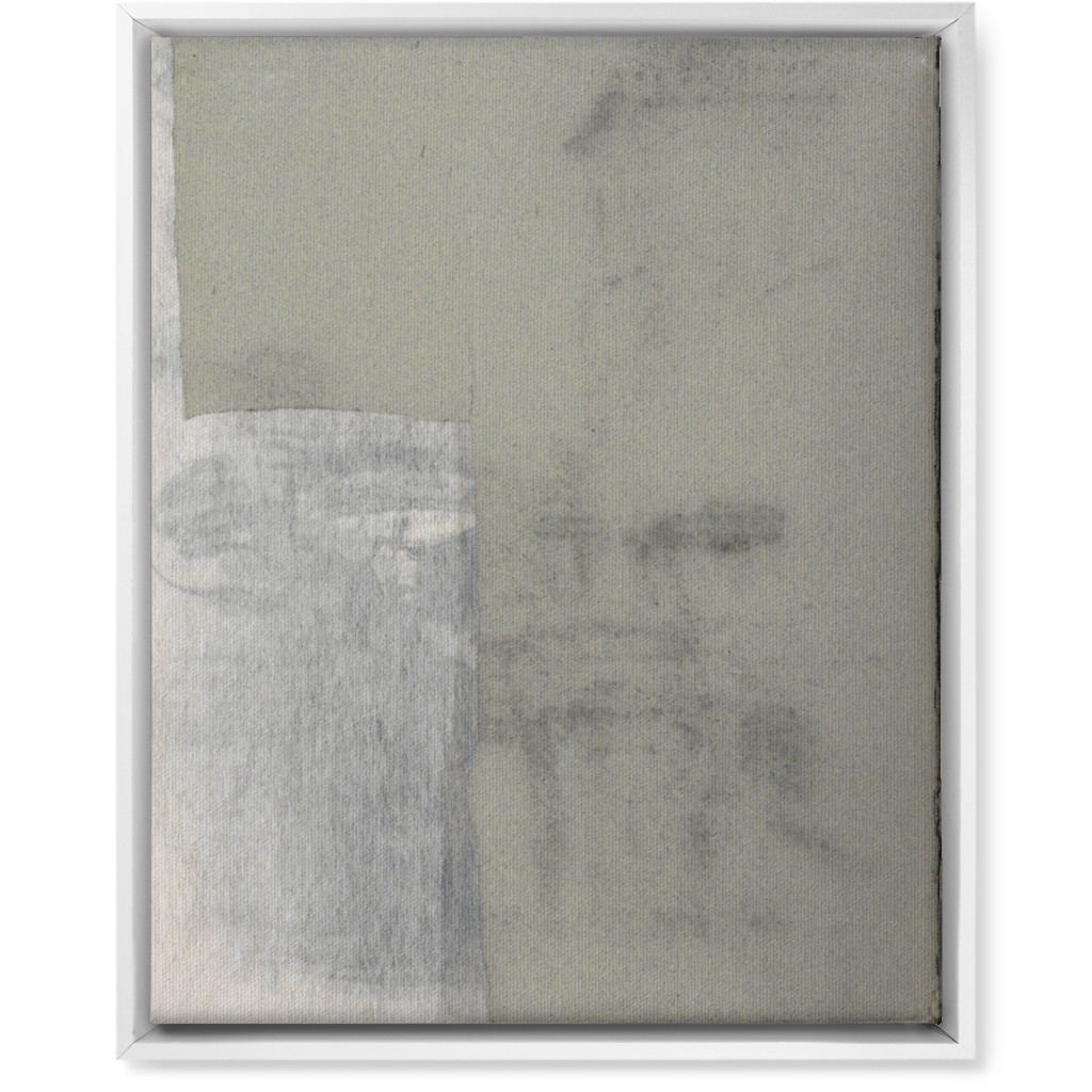 Left Graphite Diptych Wall Art, White, Single piece, Canvas, 16x20, Gray, Gray