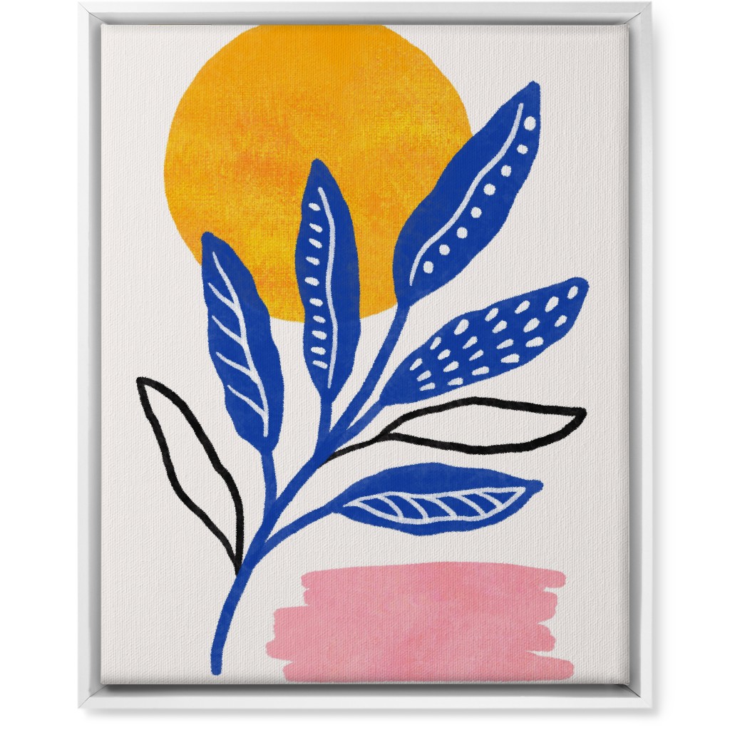 Leaves At Sunset Wall Art, White, Single piece, Canvas, 16x20, Multicolor, Royal