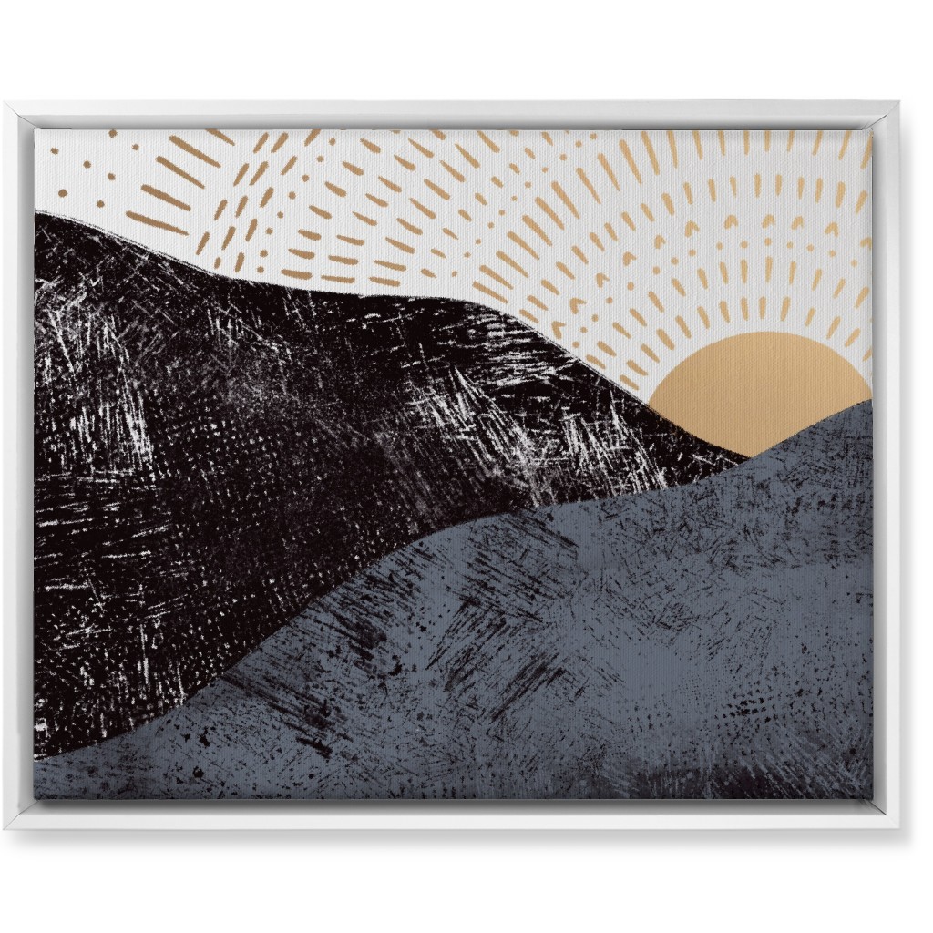 Sunrise on Mountains - Earth Tones Wall Art, White, Single piece, Canvas, 16x20, Multicolor