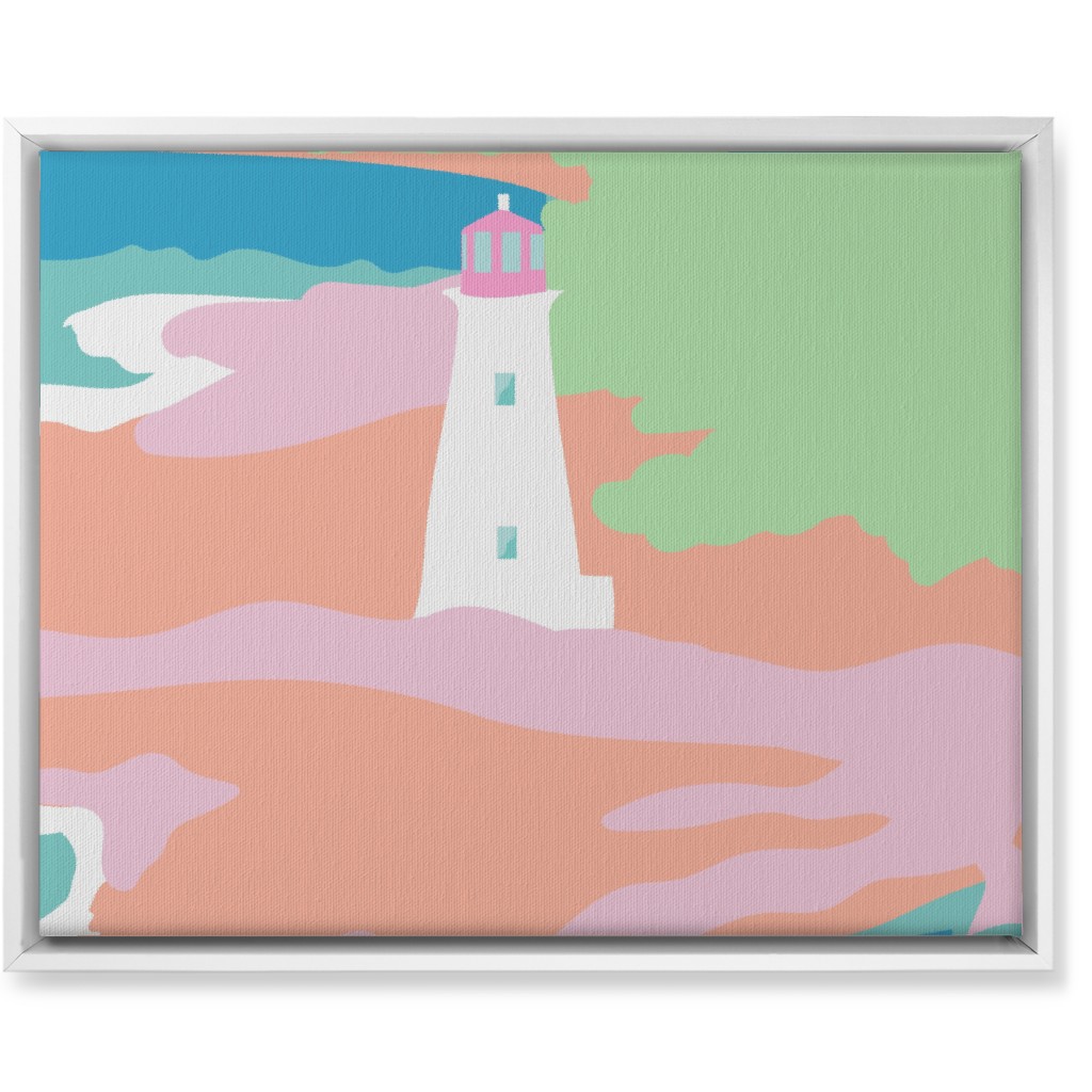 Minimalist Bahamian Lighthouse - Bold Wall Art, White, Single piece, Canvas, 16x20, Multicolor