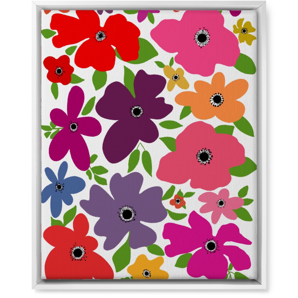 Floral Palooza - Multi Wall Art, White, Single piece, Canvas, 16x20, Multicolor