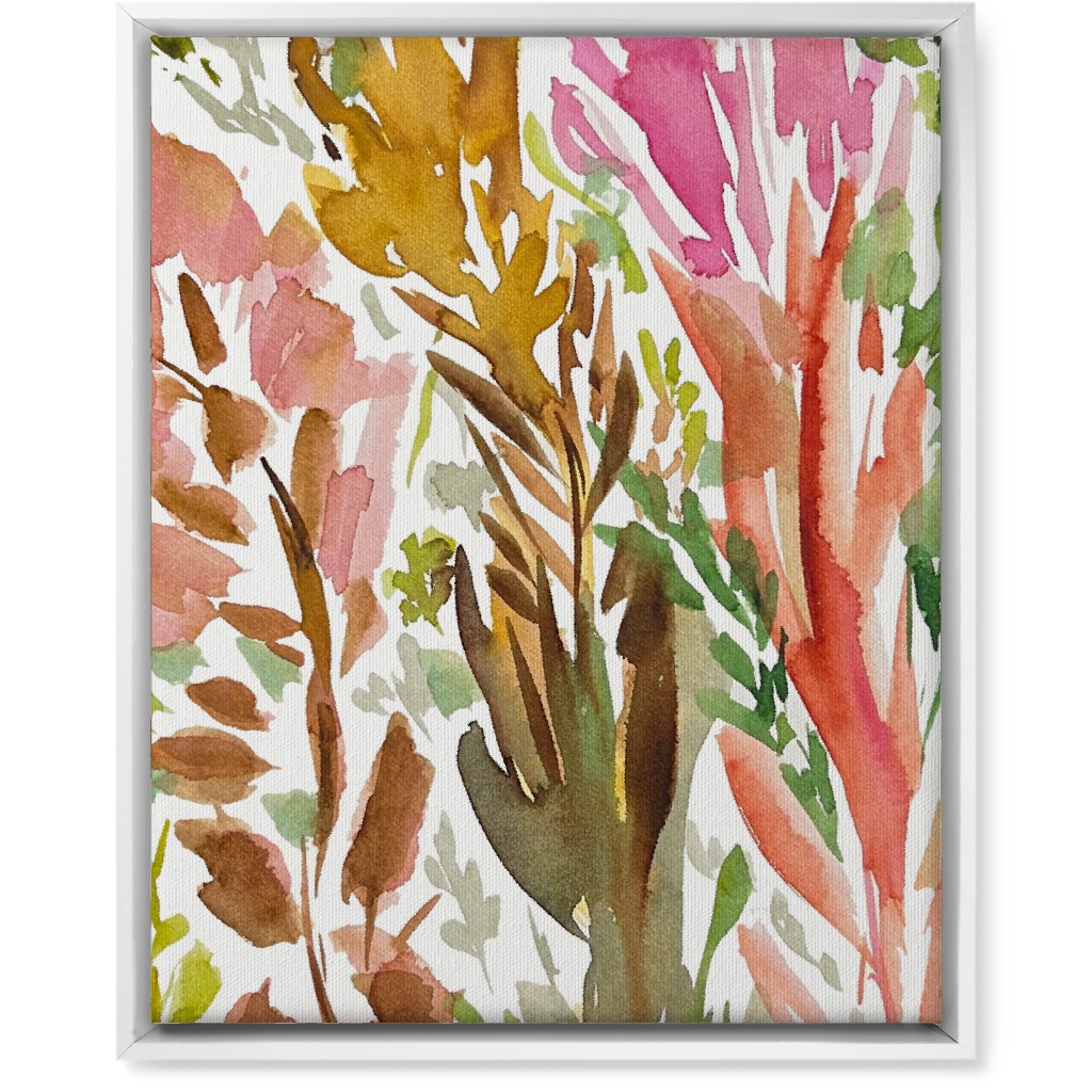 Abstract Garden - Pink Wall Art, White, Single piece, Canvas, 16x20, Multicolor