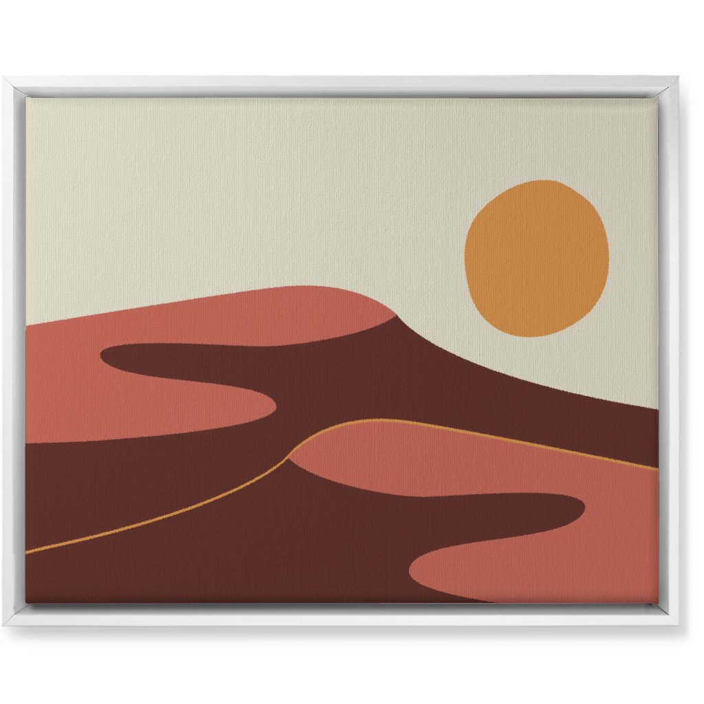 Desert Sun - Earth Tones Wall Art, White, Single piece, Canvas, 16x20, Orange