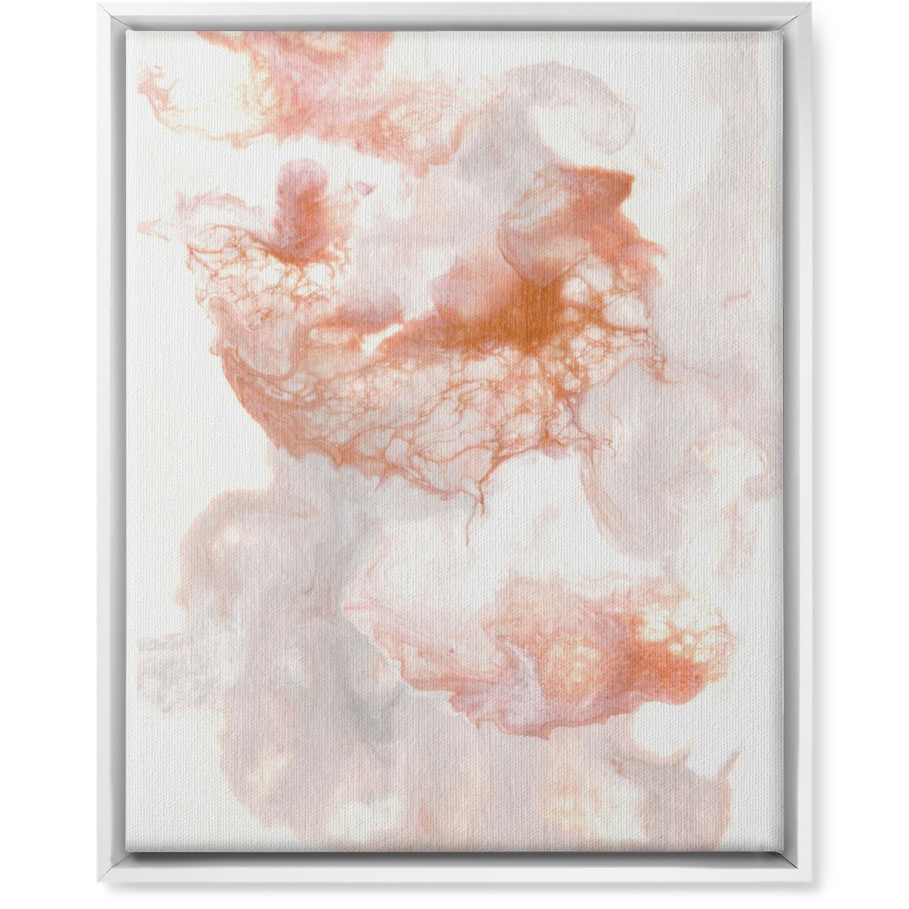 Acrylic Pour Abstract - Copper Wall Art, White, Single piece, Canvas, 16x20, Pink