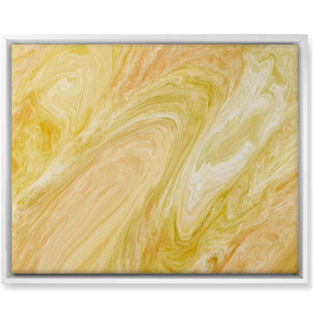 Abstract Acrylic Pour - Yellow Wall Art, White, Single piece, Canvas, 16x20, Yellow