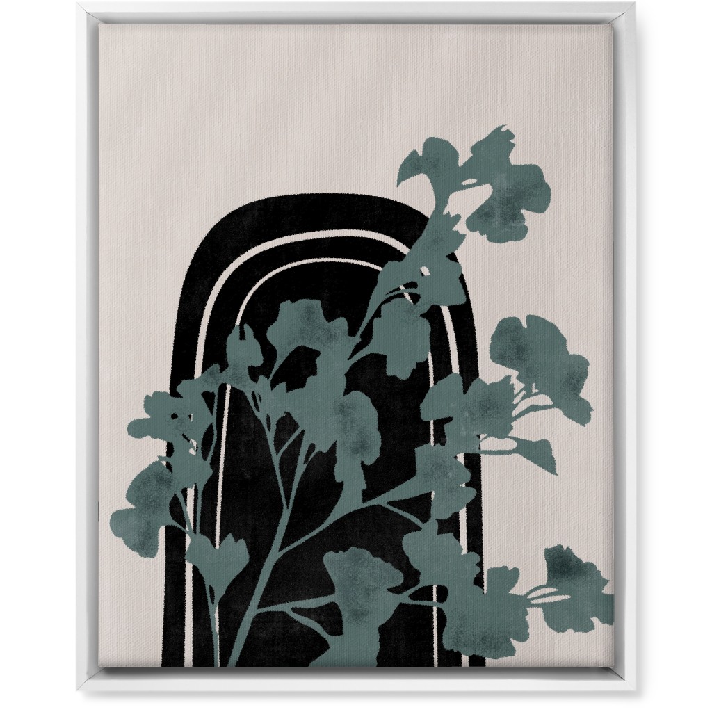 Modern Garden Archway - Green and Ivory Wall Art, White, Single piece, Canvas, 16x20, Green