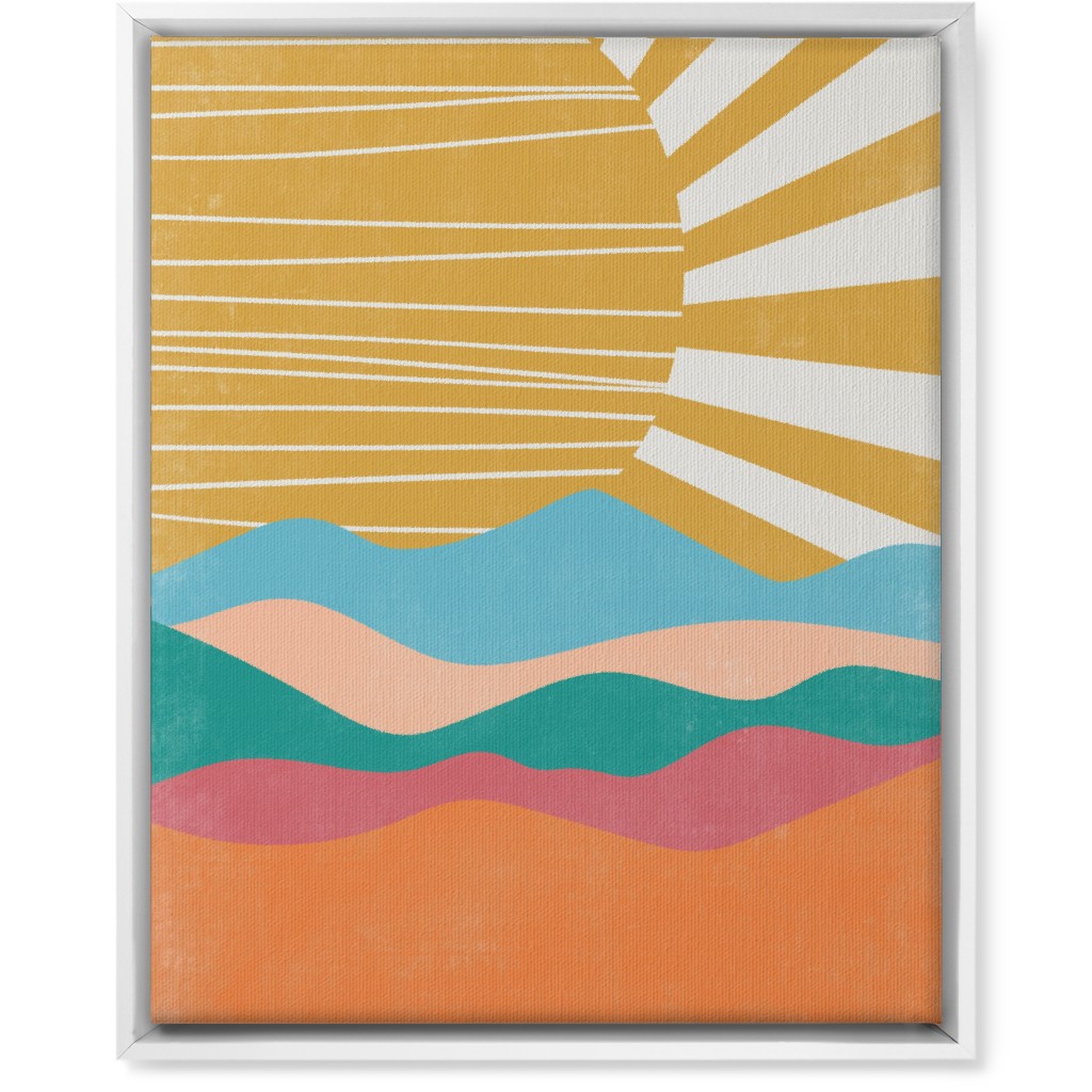 Flourish Abstract Sunrise - Multi Wall Art, White, Single piece, Canvas, 16x20, Multicolor