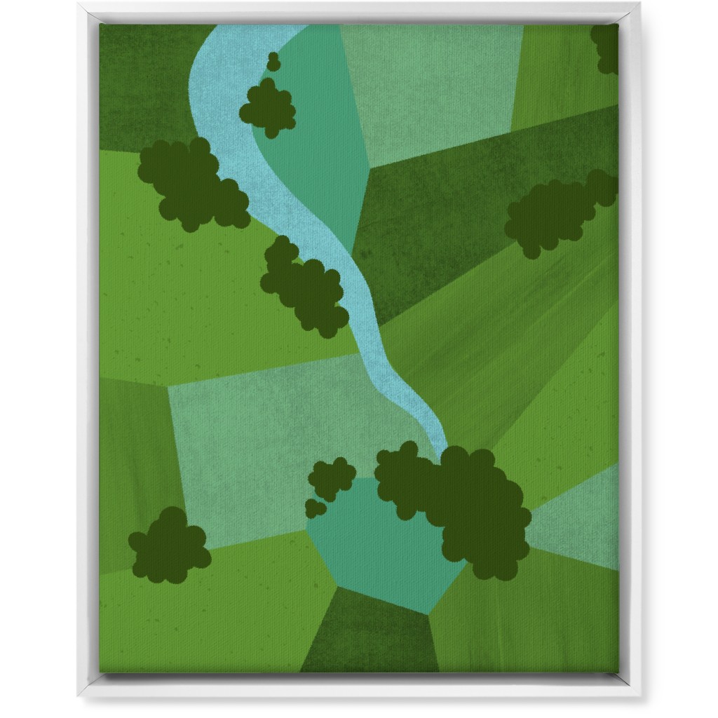 Patchwork Lands - Green Wall Art, White, Single piece, Canvas, 16x20, Green, Classic Green