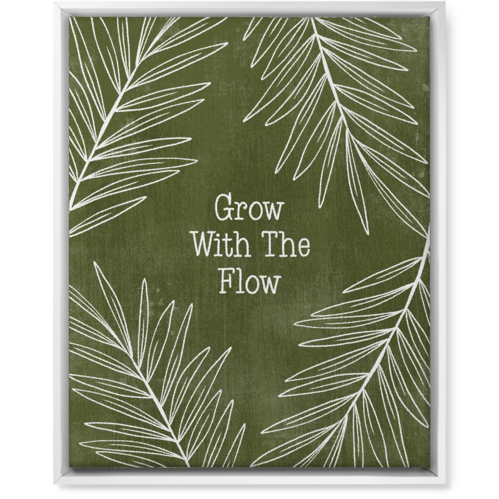 Grow With the Flow - Green Wall Art, White, Single piece, Canvas, 16x20, Green