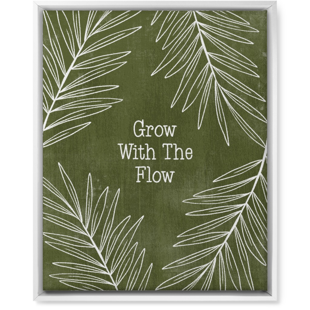 Grow With the Flow - Green Wall Art, White, Single piece, Canvas, 16x20, Green, Classic Green