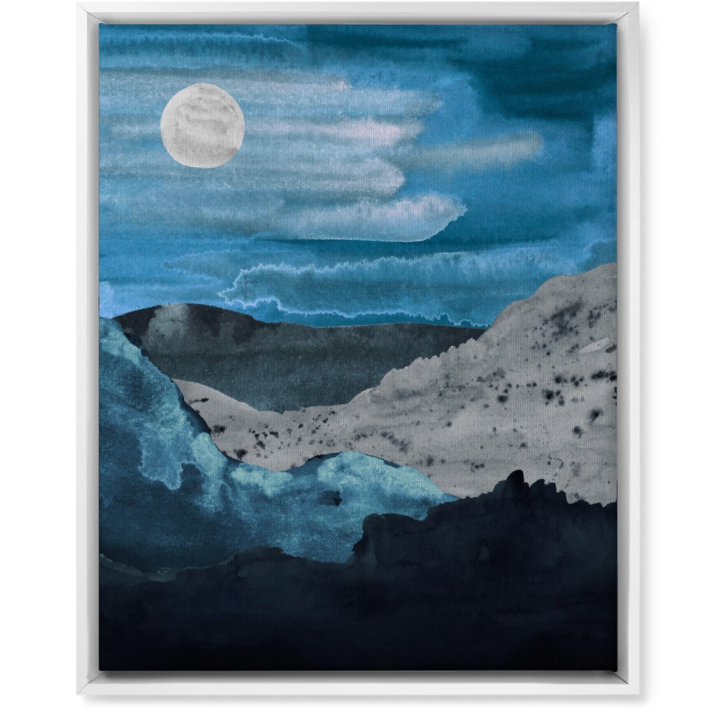 Canyon Night Wall Art, White, Single piece, Canvas, 16x20, Blue, True Blue