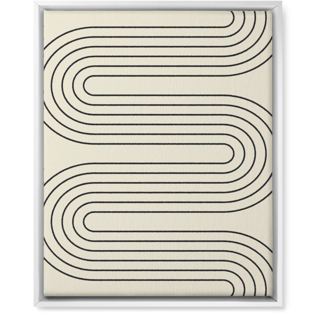 Geometric Abstract Lines - Neutral Wall Art, White, Single piece, Canvas, 16x20, Beige, Pearl