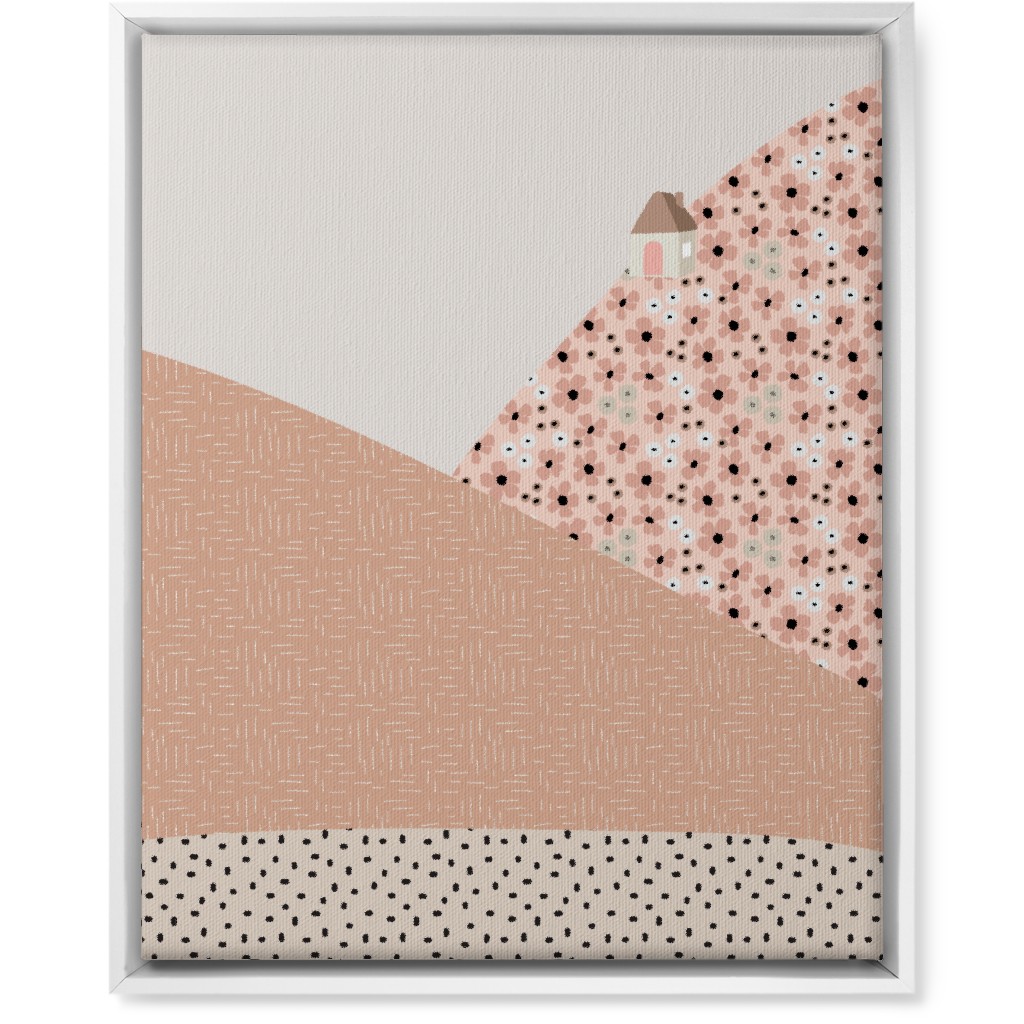 Floral Landscapes Wall Art, White, Single piece, Canvas, 16x20, Pink, Sand