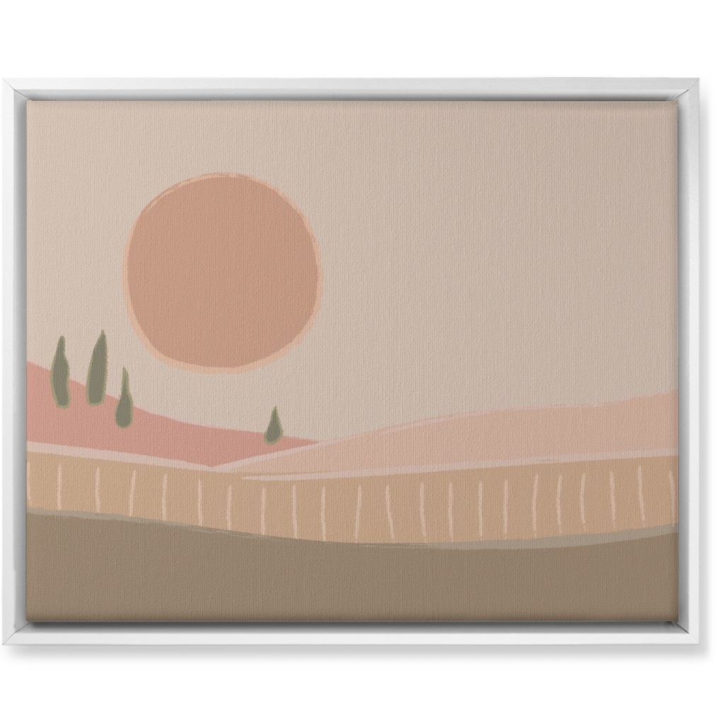 Simple Landscape Wall Art, White, Single piece, Canvas, 16x20, Pink