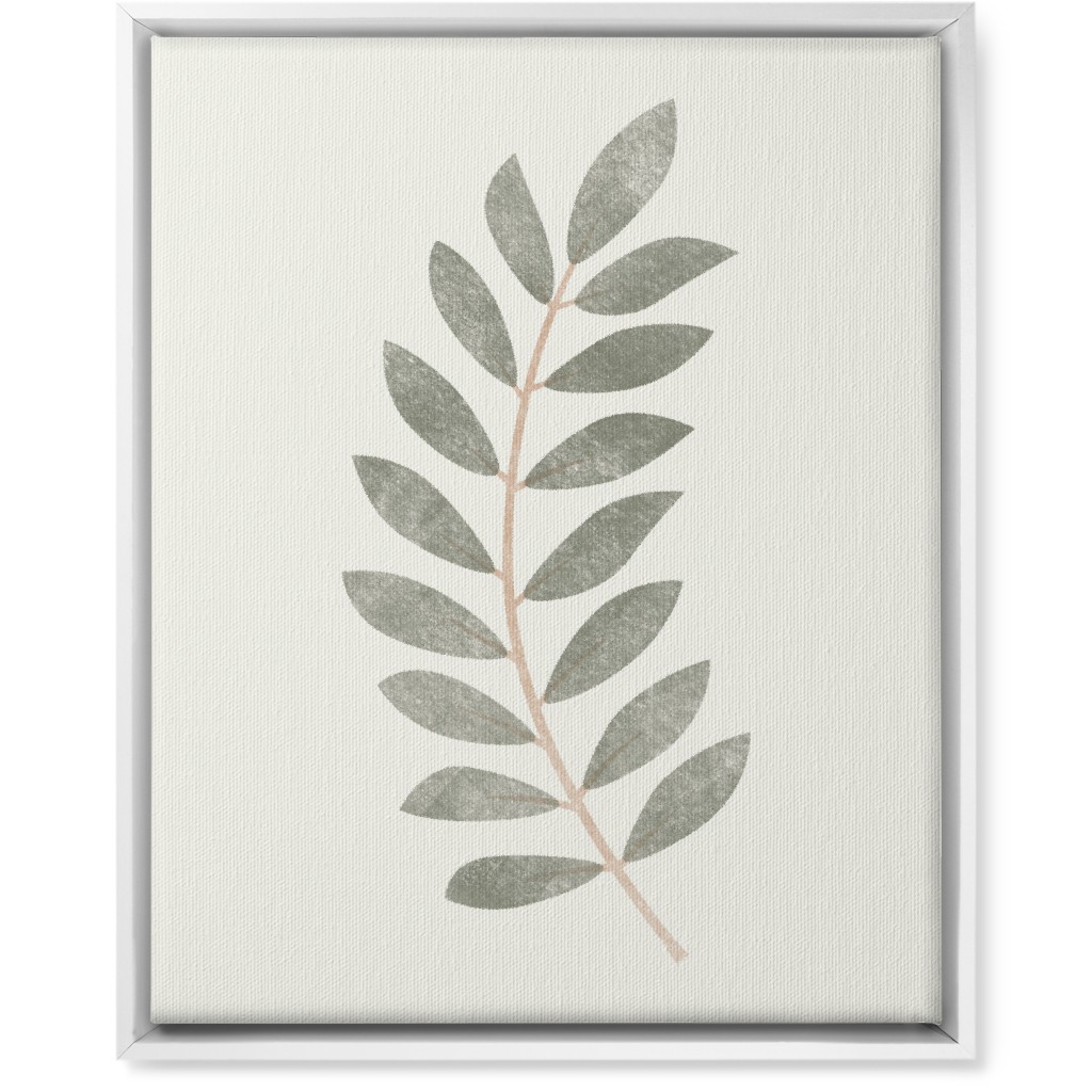 Botanical Leaf Ii Wall Art, White, Single piece, Canvas, 16x20, Green, Sage