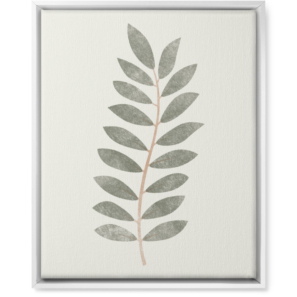Botanical Leaf Iii Wall Art, White, Single piece, Canvas, 16x20, Green