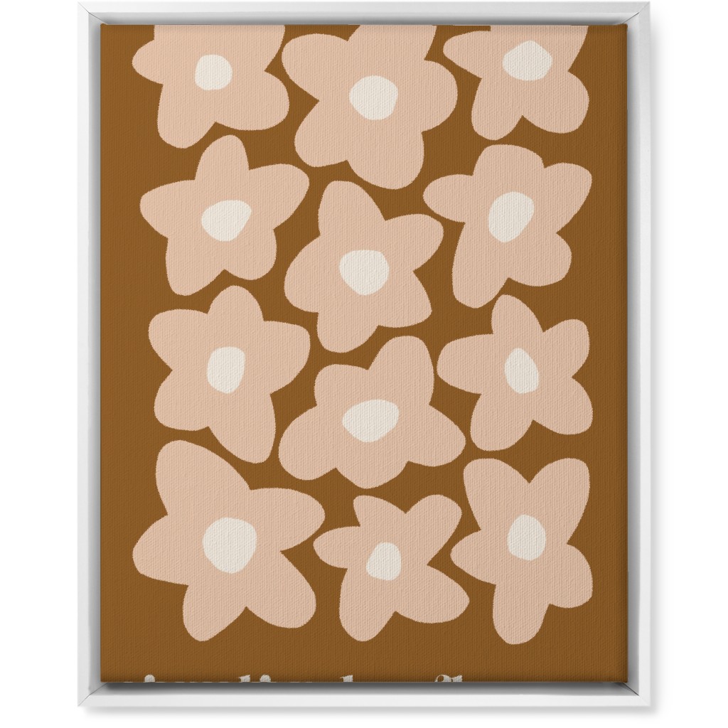 Botanical Graphic Retro Flower Garden Wall Art, White, Single piece, Canvas, 16x20, Brown