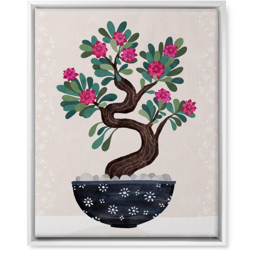 Bonsai - Pink Wall Art, White, Single piece, Canvas, 16x20, Pink