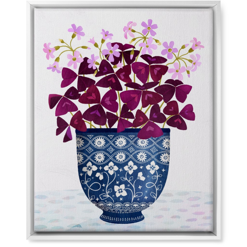Oxalis Triangularis - Purple and Blue Wall Art, White, Single piece, Canvas, 16x20, Purple