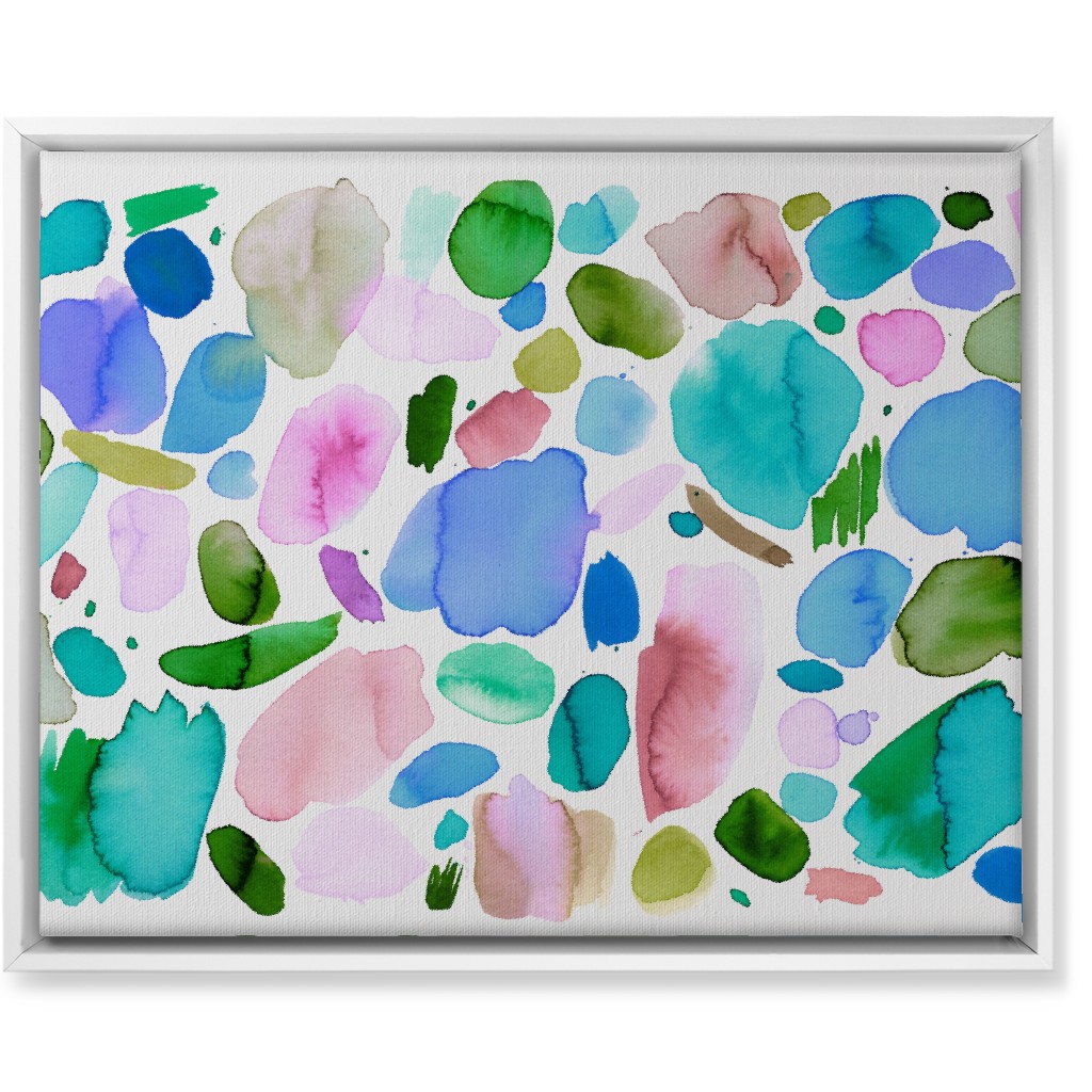 Summer Joy Watercolor Abstract Wall Art, White, Single piece, Canvas, 16x20, Multicolor, Tidal Wave