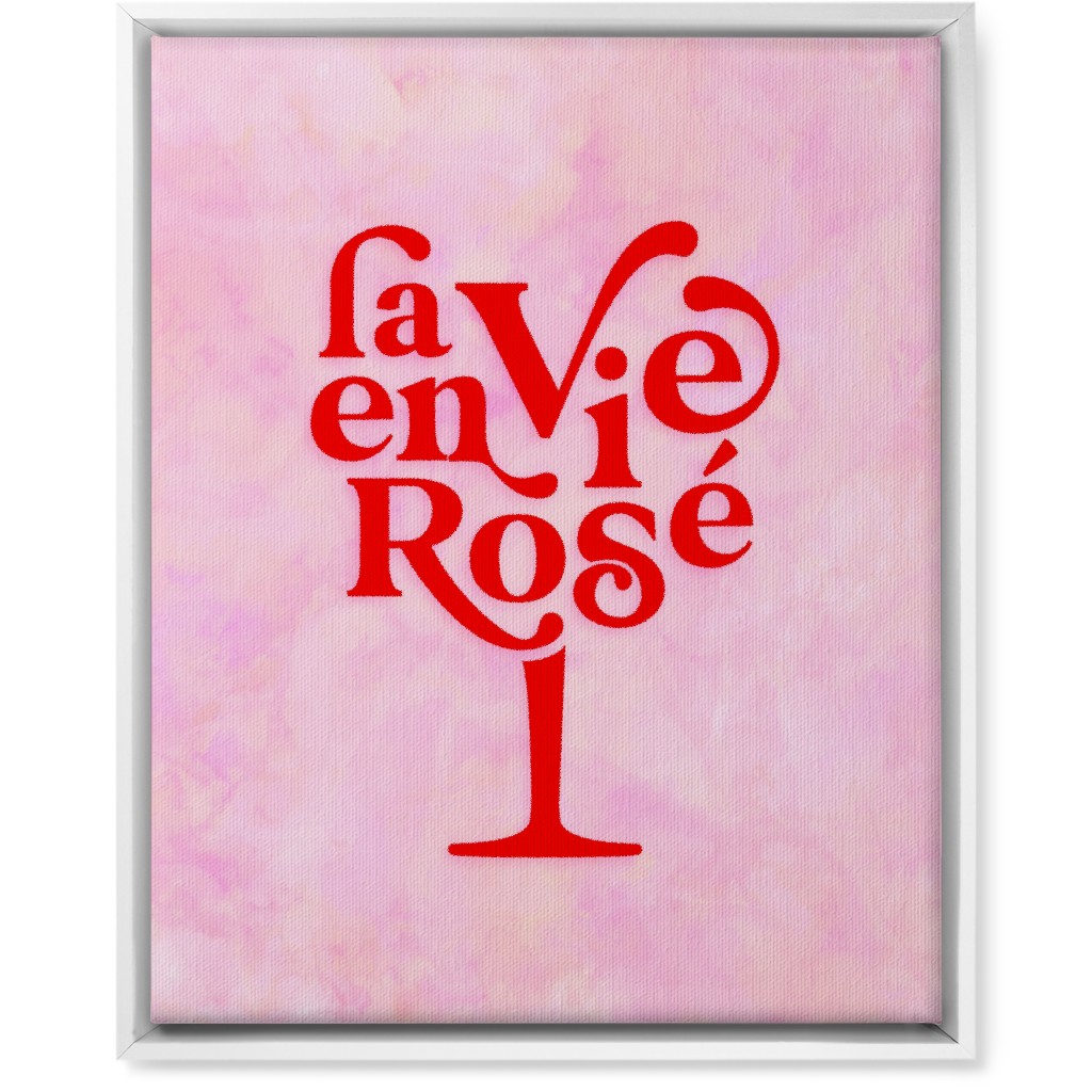 La Vie En Rose - Red and Pink Wall Art, White, Single piece, Canvas, 16x20, Pink