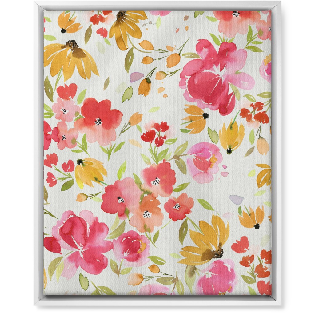 Smells Like Spring Wall Art, White, Single piece, Canvas, 16x20, Pink, Creamsicle