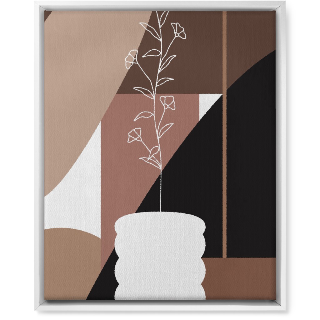 Botanical Abstract Shapes - Neutral Wall Art, White, Single piece, Canvas, 16x20, Beige