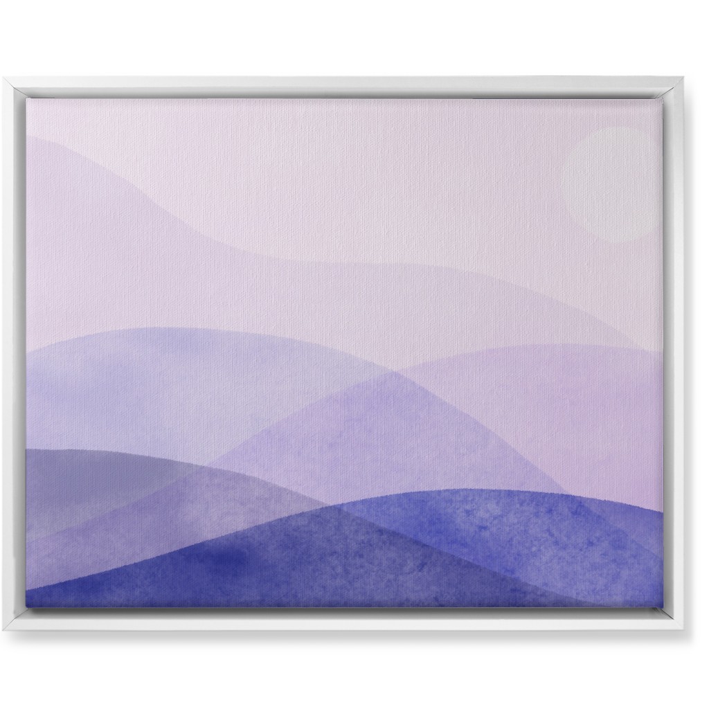 a View of the Mountains - Purple Wall Art, White, Single piece, Canvas, 16x20, Purple, Purple