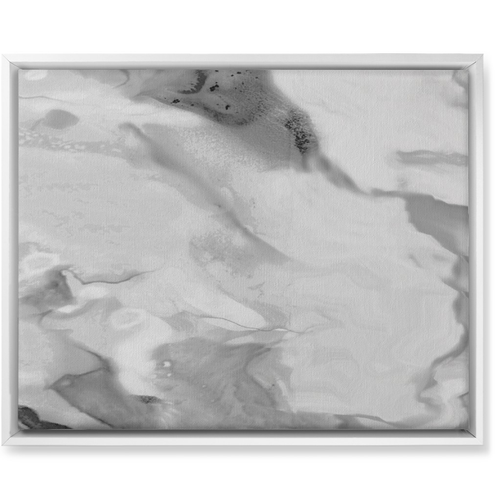 Carerra Marble - Watercolor Wall Art, White, Single piece, Canvas, 16x20, Gray