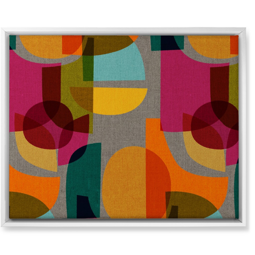 Mid Century Kaleidoscope Wall Art, White, Single piece, Canvas, 16x20, Multicolor