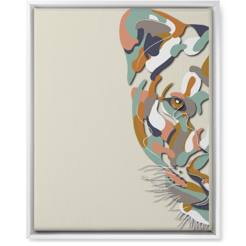 African Lioness Wall Art, White, Single piece, Canvas, 16x20, Beige, Antique White