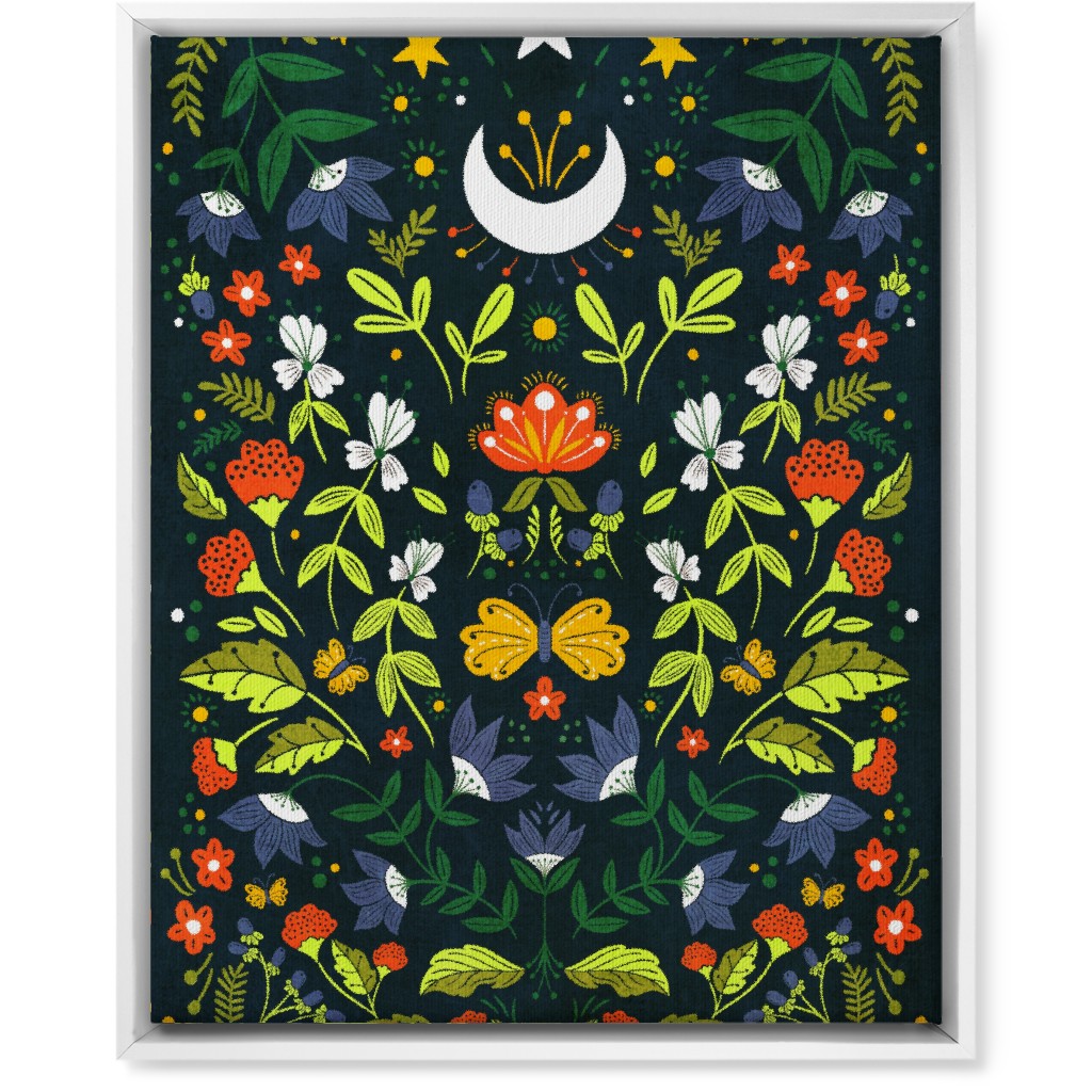 Night Garden - Multi Wall Art, White, Single piece, Canvas, 16x20, Multicolor