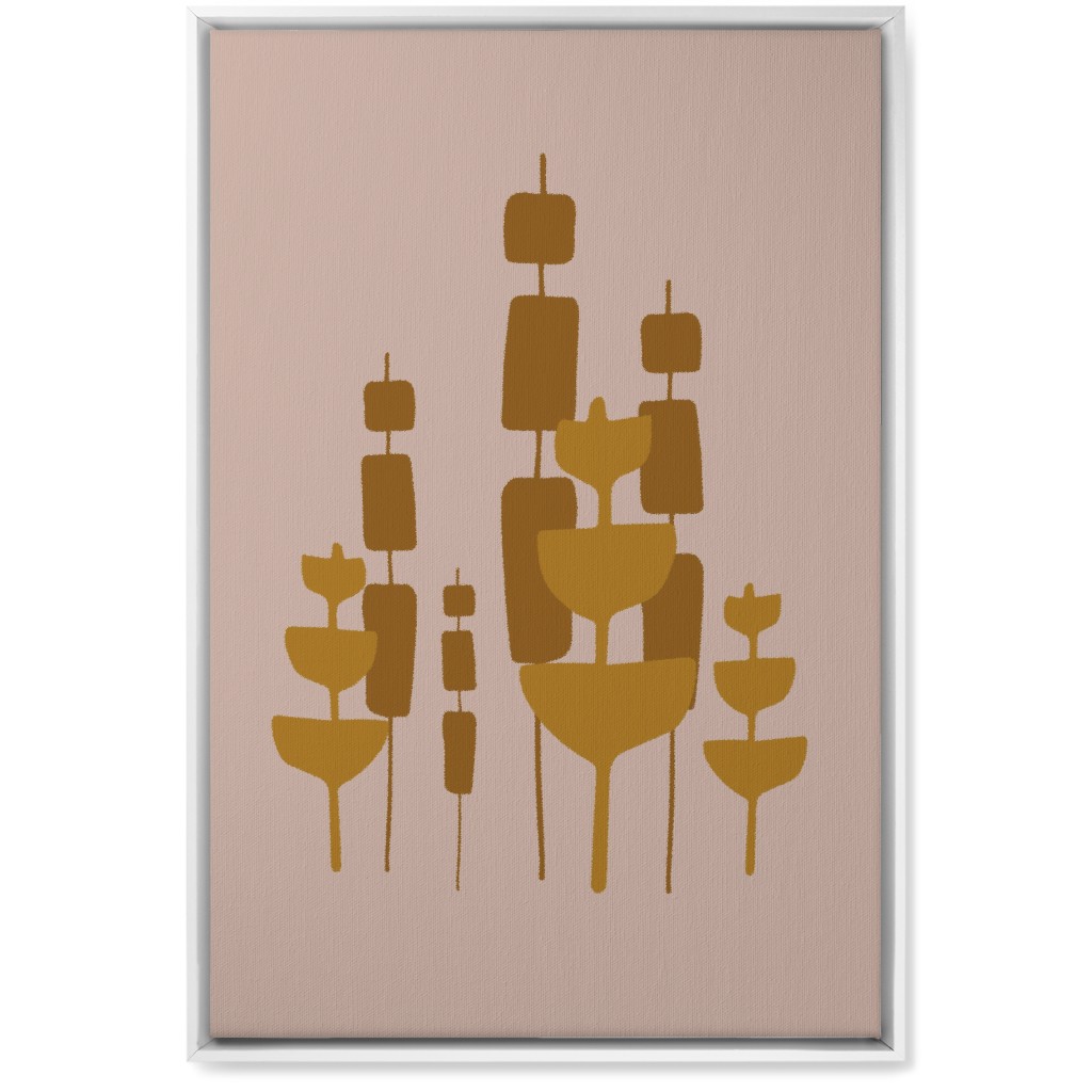 Cattail & Pods Wall Art, White, Single piece, Canvas, 20x30, Pink