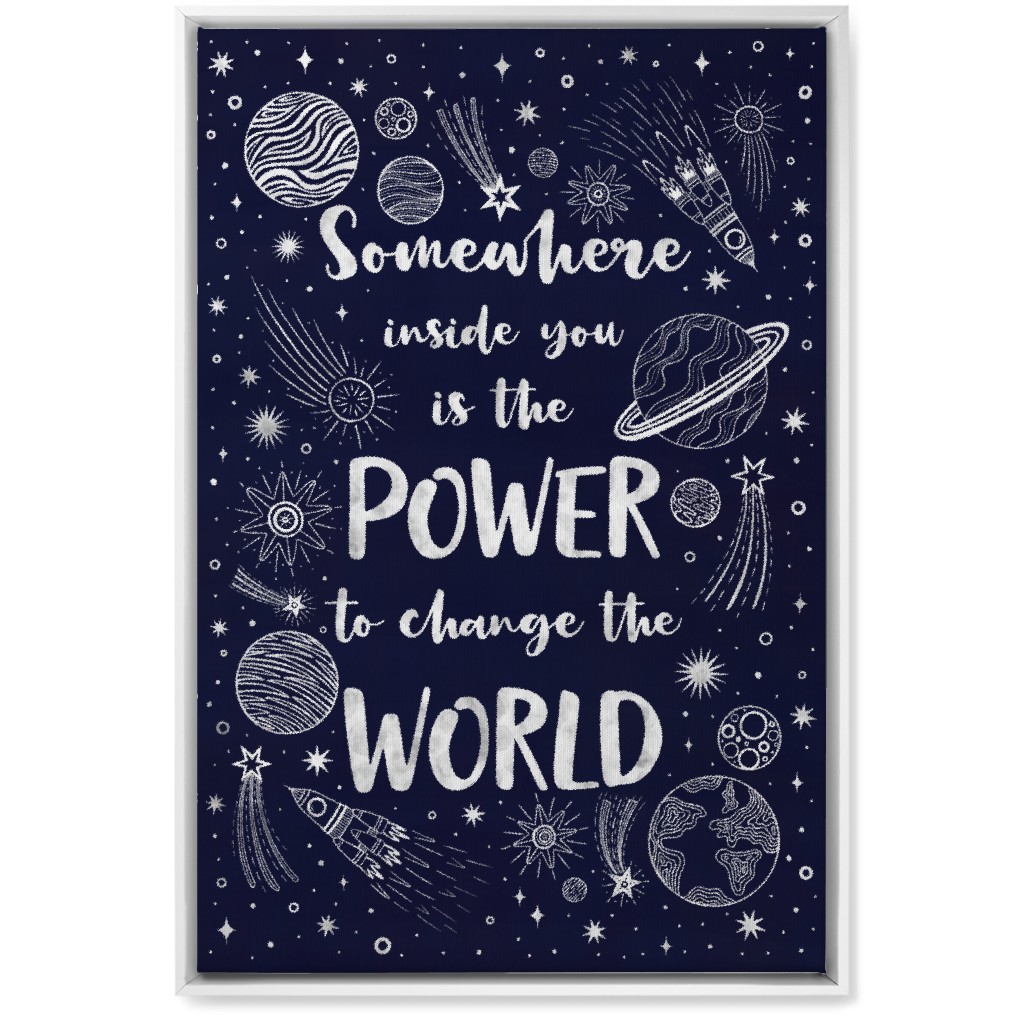 Somewhere Inside You Motivational Quote Wall Art, White, Single piece, Canvas, 20x30