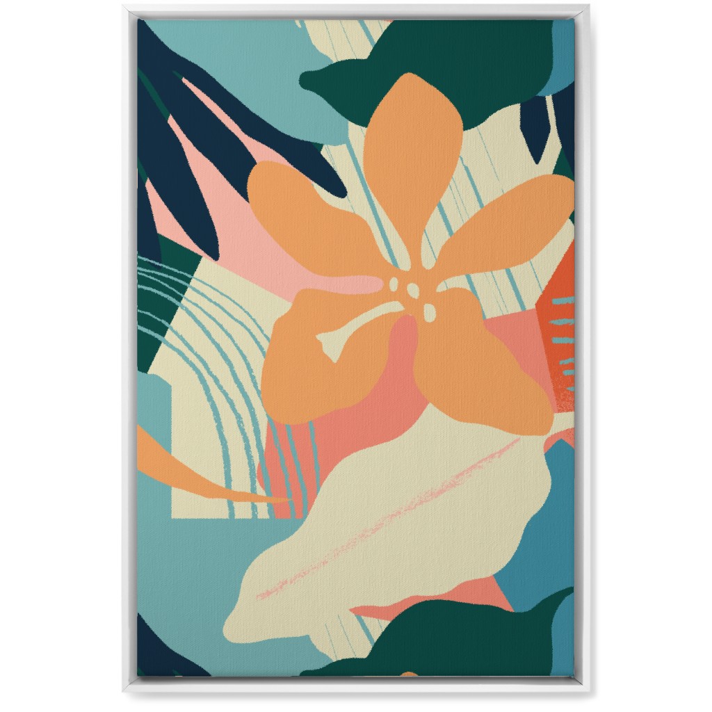 Abstract Magnolia - Multi Wall Art, White, Single piece, Canvas, 20x30, Multicolor