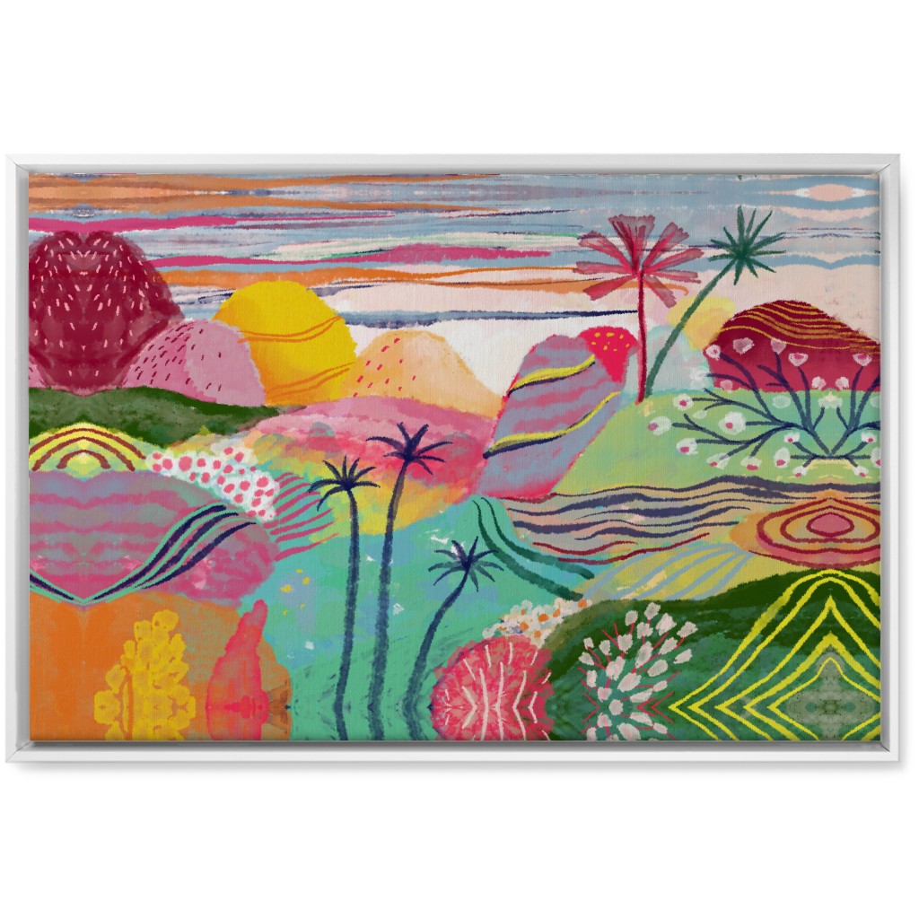 Abstract Dreamy Hills - Vibrant Wall Art, White, Single piece, Canvas, 20x30, Multicolor