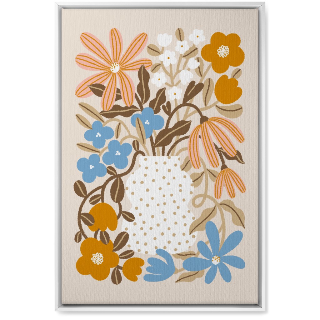 Earth Tones Bouquet Wall Art, White, Single piece, Canvas, 20x30, Multicolor, Pearl