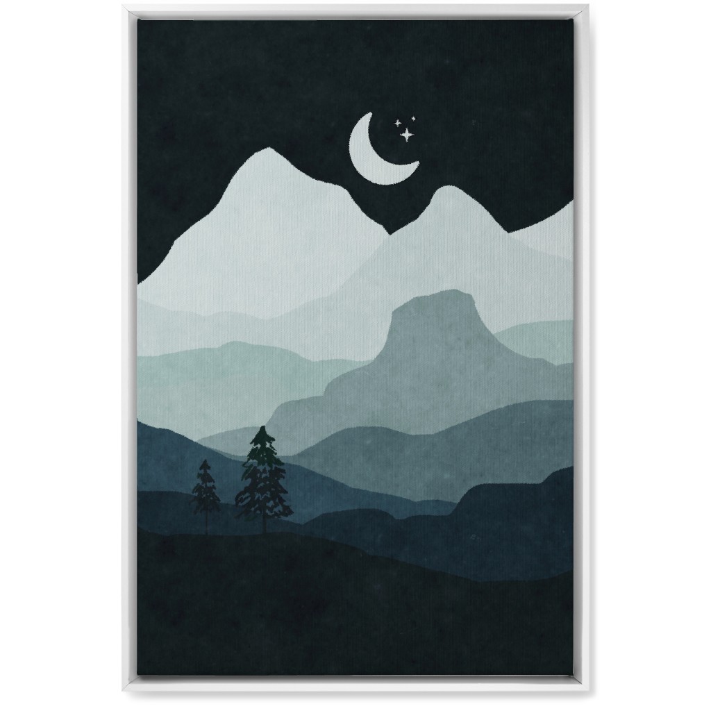 Mountain View Wall Art, White, Single piece, Canvas, 20x30, Green