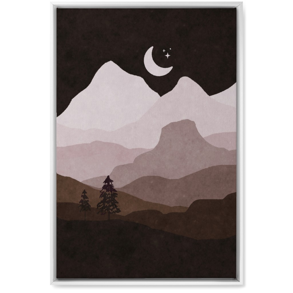 Mountain View Wall Art, White, Single piece, Canvas, 20x30, Brown